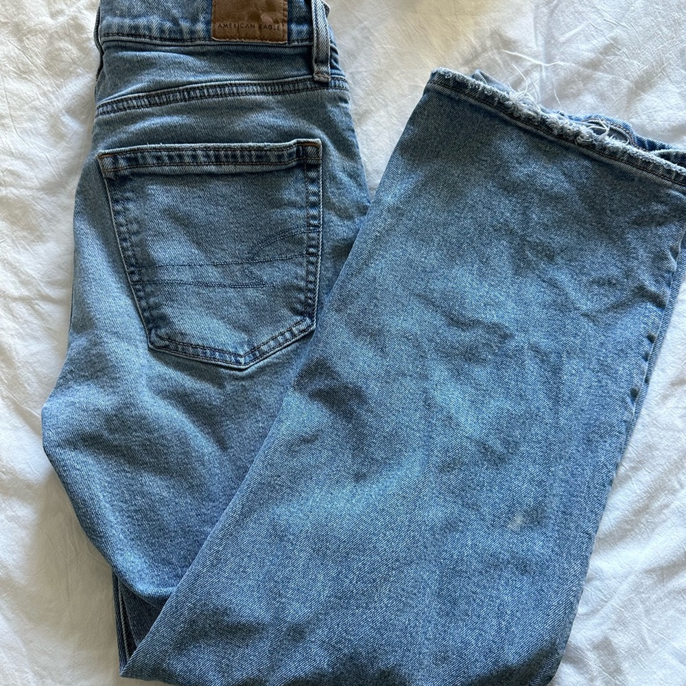 American Eagle Outfitters Baggy Straight Jeans SIZE 0 Short